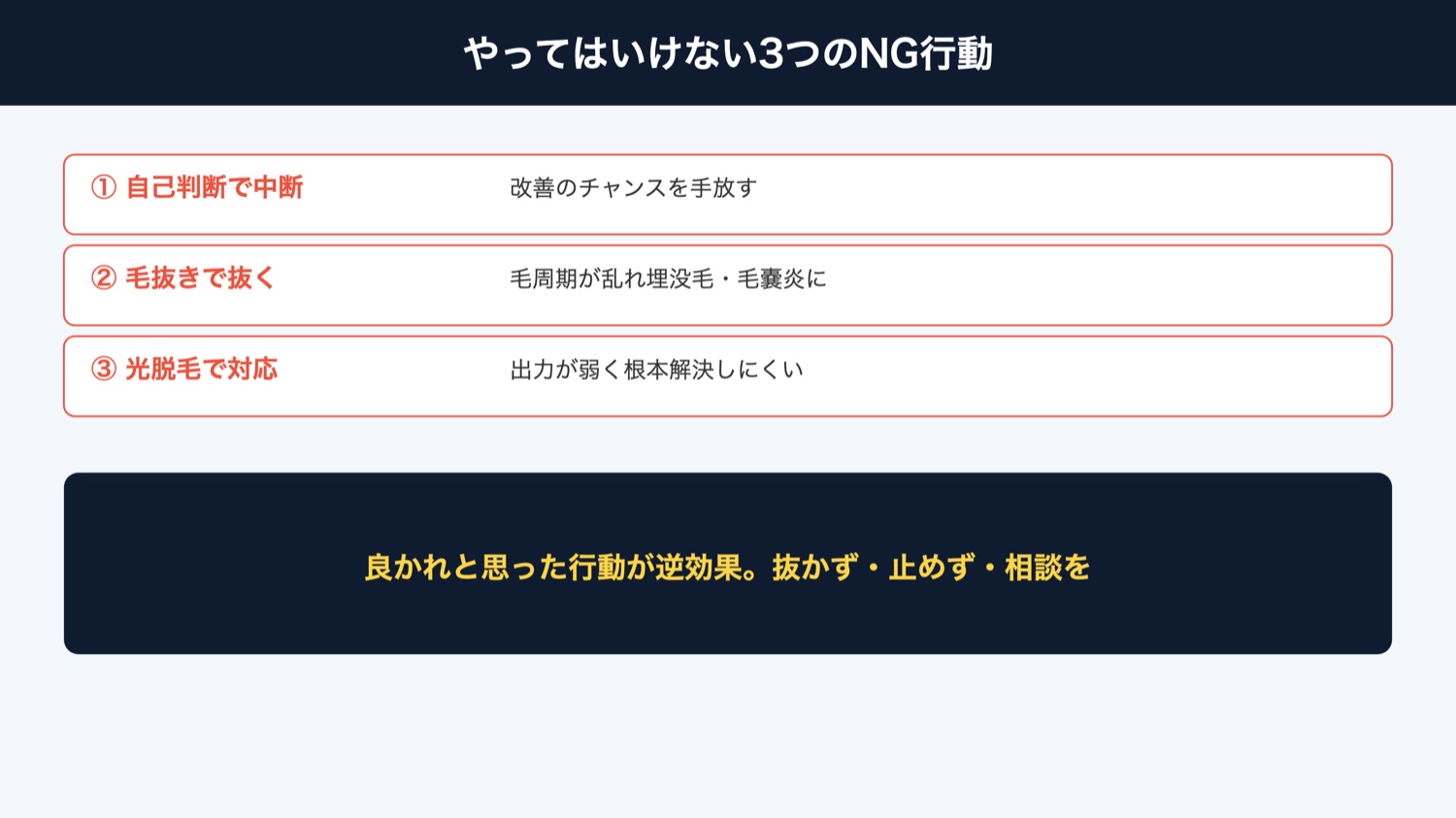 濃くなったときのNG行動(図解)
