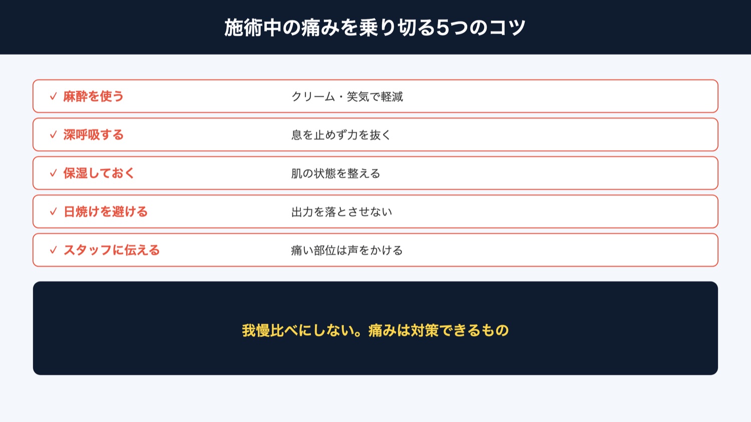 痛みを乗り切るコツ（図解）